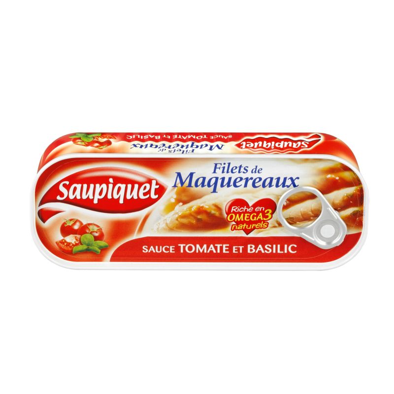 Saupiquet Filets De Maquereaux Tomate & Basilic : La Boite 169 G