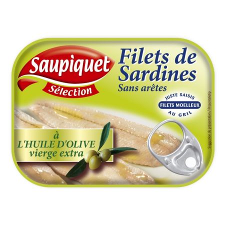 Saupiquet Filets De Sardines Huile D'Olive S/Arêtes : La Boite 100 G