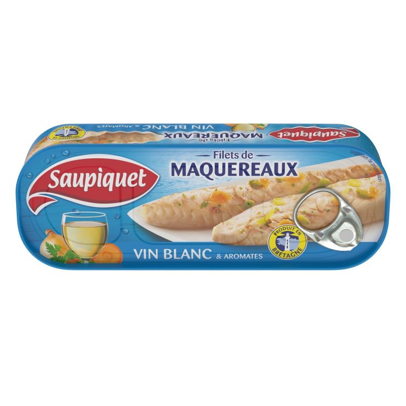 Saupiquet Filets De Maquereaux Au Vin Blanc & Aromates : La Boite 176 G