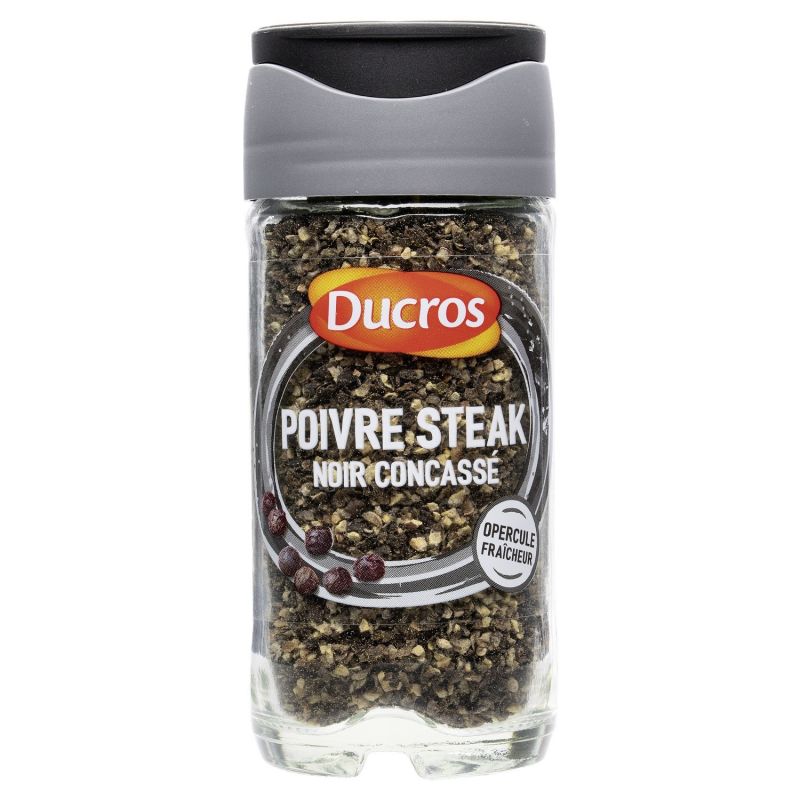 Ducros Poivre Steak Noir Concassé : Le Flacon De 38 G