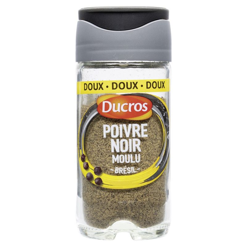 Ducros Poivre Noir Moulu Doux Force 5 : Le Pot De 32 G