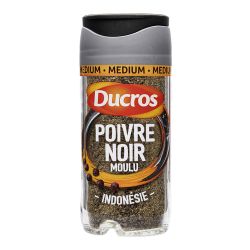 Ducros Poivre Noir Moulu Force 8 : Le Flacon De 38 G