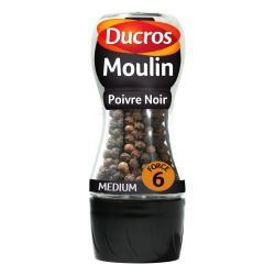 Ducros Poivre Grains Noir Force 6 : Le Moulin De 28 G