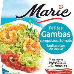 Marie Petites Gambas Fettucine Pesto Et Confit De Tomate 279