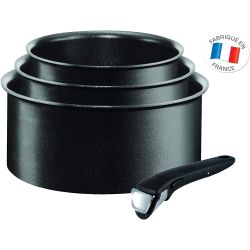 Tefal Ingenio Expertise Lot De 3 Casseroles + 1 Poignée Noir 16/18/20 Cm L6509503