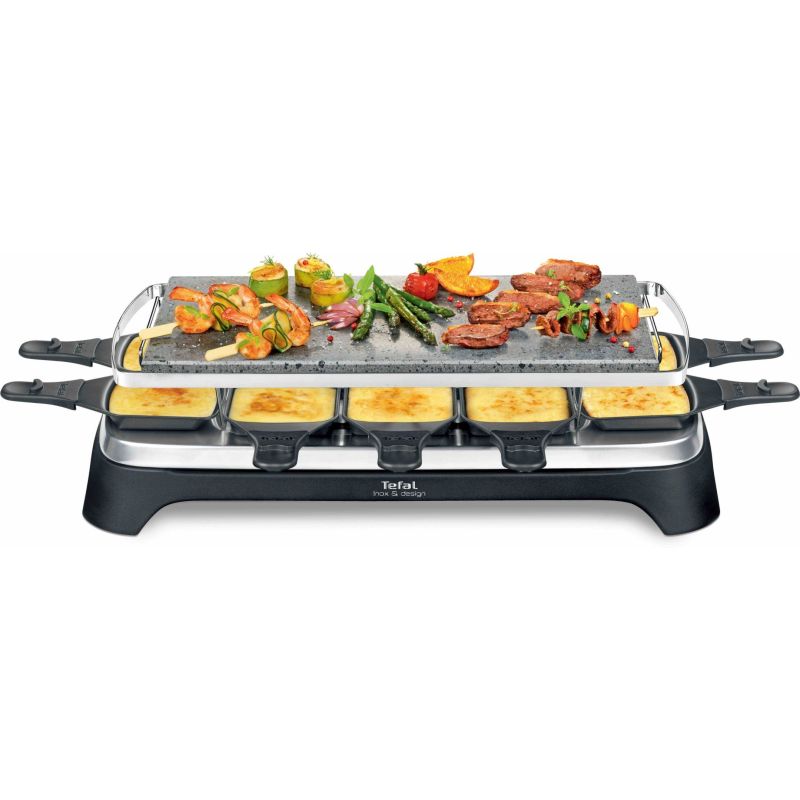 Tefal Pr457812 Pierrade Raclette Inox Noir 52 X 28 14 Cm