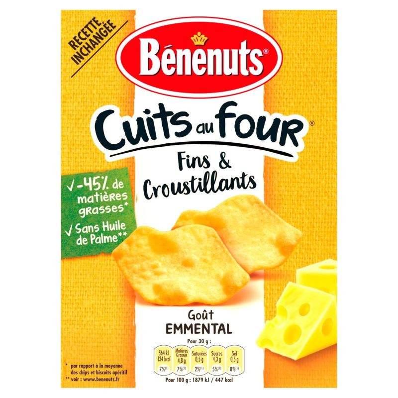 Lay'S Benenuts Biscuits Apéritifs Emmental Apéro Cracks : La Boite De 90 G