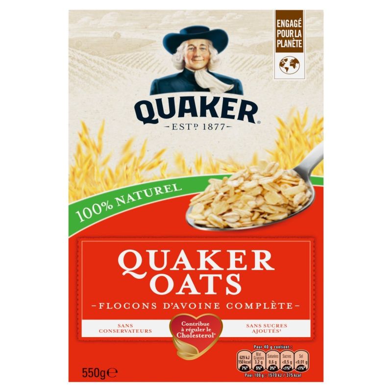 Quaker Céréales Flocons D'Avoine : La Boite De 550 G