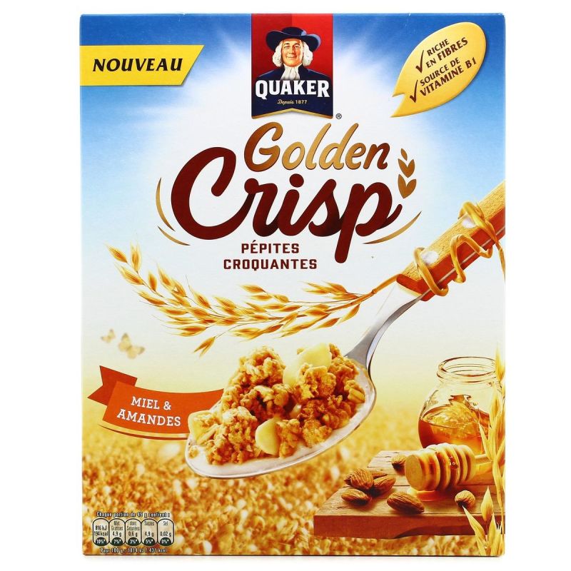 Quaker G.Crisp Miel/Amand.500G