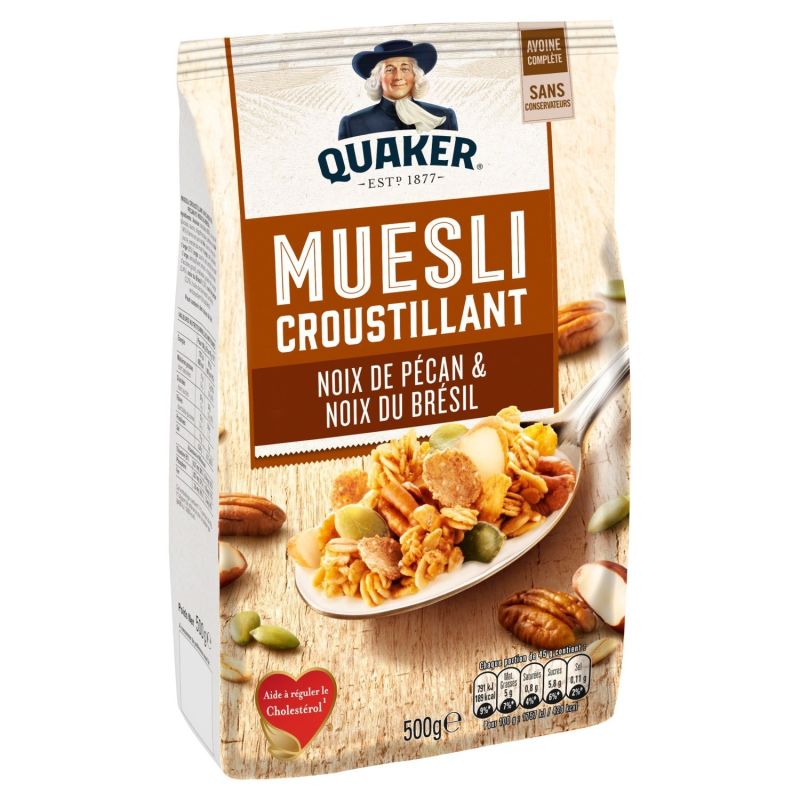 Quaker Céréales Muesli Noix De Pécan & Du Brésil : Le Sachet 500 G