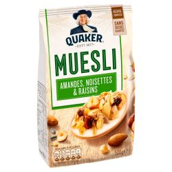 Quaker Céréales Muesli Amandes, Noisettes & Raisins : Le Paquet De 500G