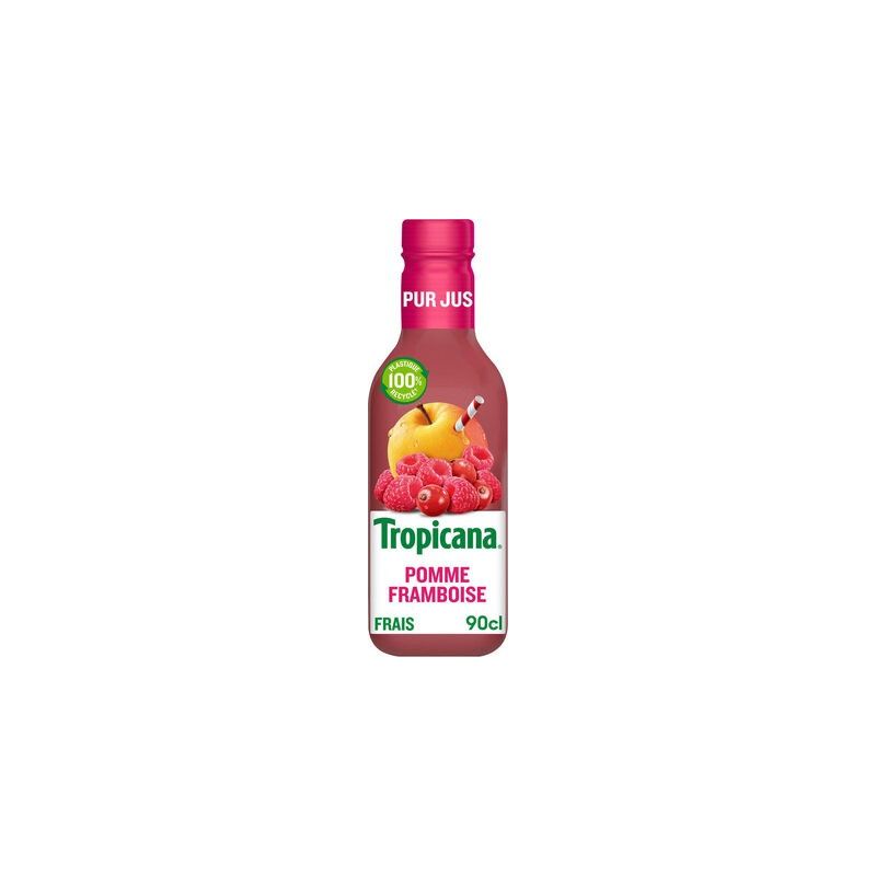 Tropicana 900Ml Pur Jus Pomme Framboise Sans Sucres Ajoutés