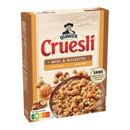 Quaker Cruesli Miel Noiset450G