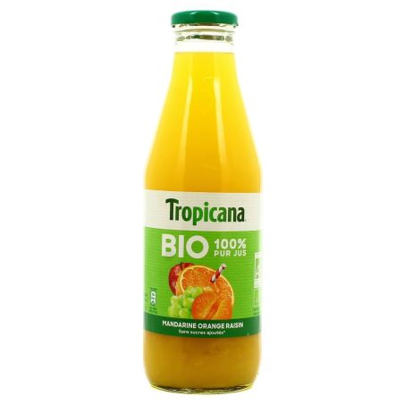 Tropicana Jus De Fruits Mandarine Orange Pomme Raisin Bio 75Cl