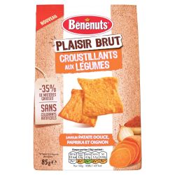 Bénénuts Biscuits Apéritifs Croustillants Aux Légumes Saveur Patate Douce, Paprika Et Oignon : Le Sachet De 85G