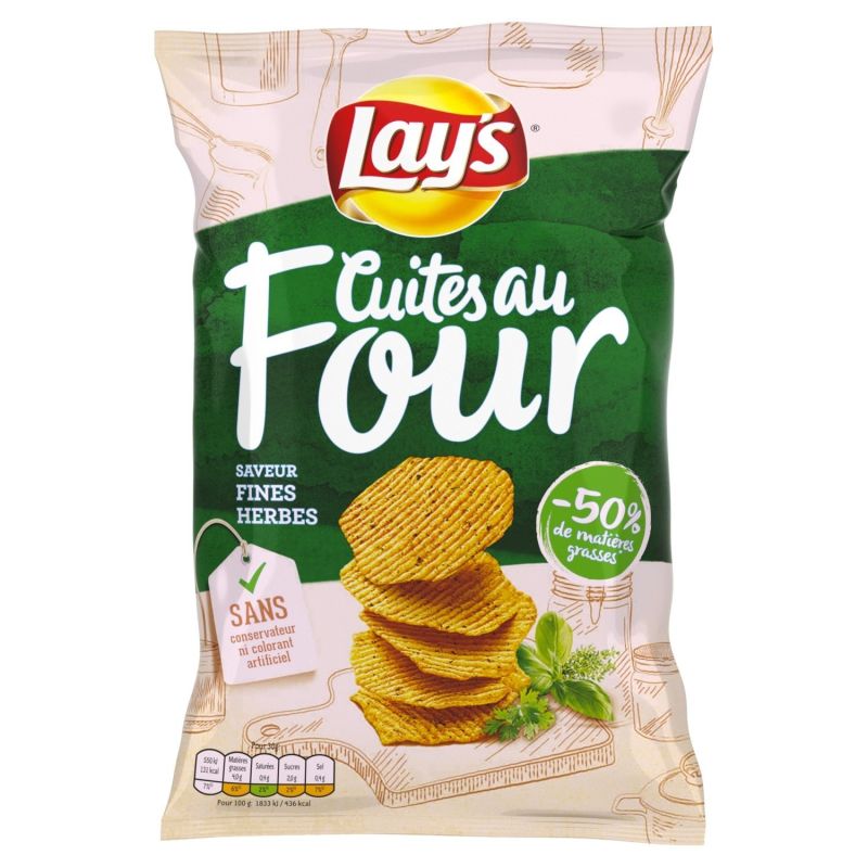 Lay'S Chips Cuites Au Four Saveur Fines Herbes : Le Paquet De 120G