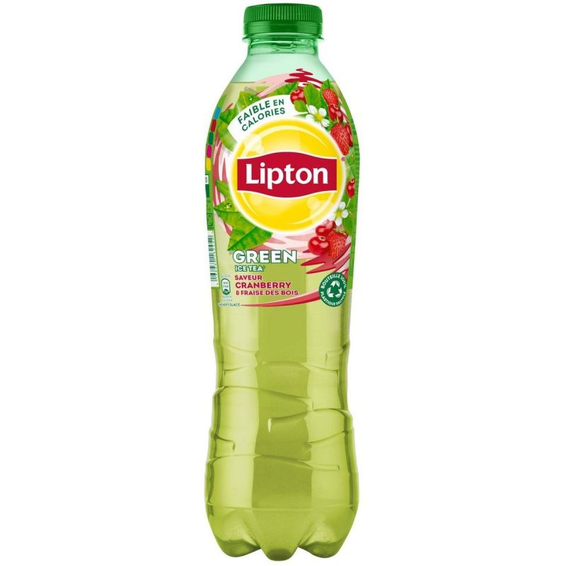 Lipton Boisson Aux Thé Vert Cranberry Fraise Des Bois : La Bouteille D'1L