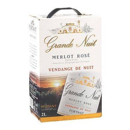 Grande Nuit Vin Igp Pays D'Oc Merlot Rosé Vendange De : Le Bag In Box 2L