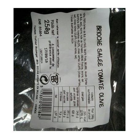 T.T.B. 250G Brioche Tomate Olive Tr