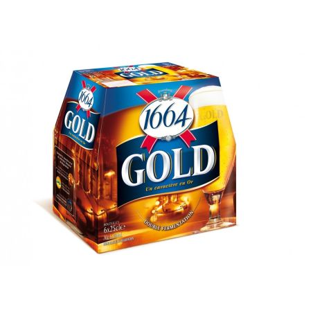 1664 Gold Kronenbourg Biere Blonde 6,1% : Le Pack De 6 Bouteilles 25Cl