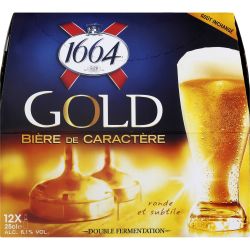 1664 Gold Kronenbourg Bière Blonde 6,1% : Le Pack De 12 Bouteilles 25Cl