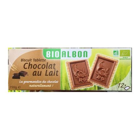 Bio Albon Bisc.Tablette Chocol/Lait 150G Bioalbon