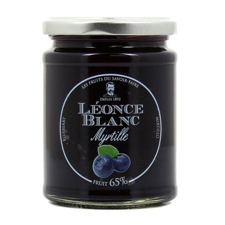 Léonce Blanc Confiture Myrtille 65% : Le Pot De 330 G