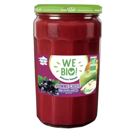 Valade En Correze Compotes Pomme Cassis Sans Sucres Ajoutés Bio We Bio! : Le Pot De 630G