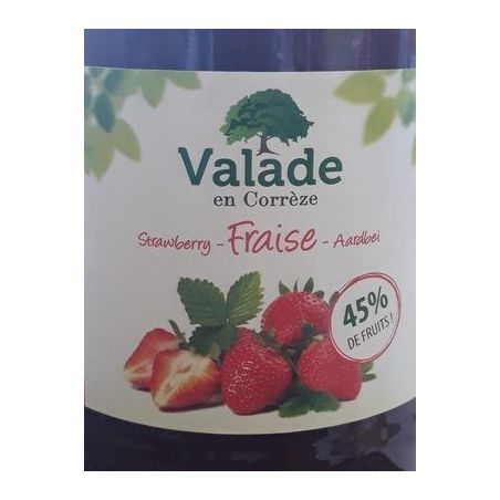 Valade 1Kg Confiture Fraise Extra