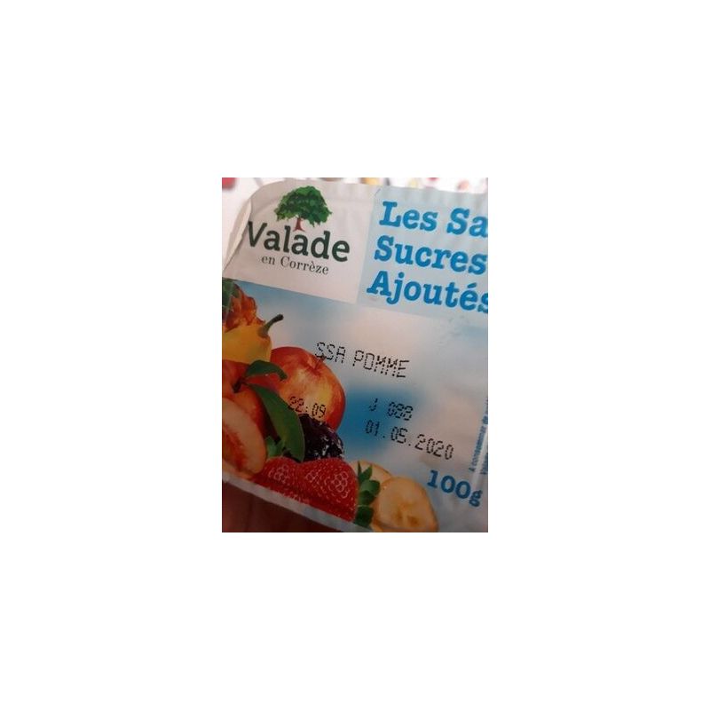 Valade 48X95G Barquette Plastique Compote Pommes Sans Sucre