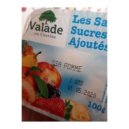 Valade 48X95G Barquette Plastique Compote Pommes Sans Sucre