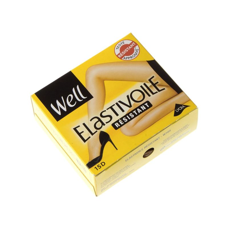 Well Collant Fin 1 Paire Infilable Invisible Foncé Pointe Renforcée Gousset Polyamide Elastivoile T4