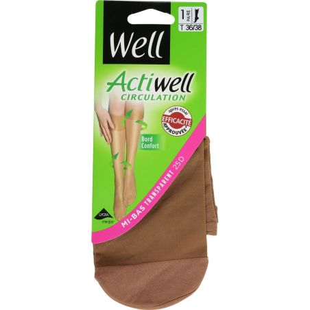 Well Mi-Bas Femme Ibiza Actiwell Circulation T36/38 : La Paire De