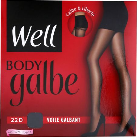 Well Collant Femme Noir Body Voile Galbant 22D T1 : Le
