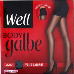 Well Collant Femme Noir Body Voile Galbant 22D T2 : Le