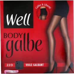 Well Collant Femme Noir Body Voile Galbant 22D T3 : Le