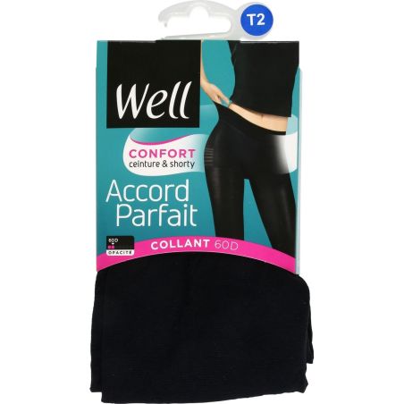 Well Collant Femme Noir Accord Parfait 60D T2 : La Paire