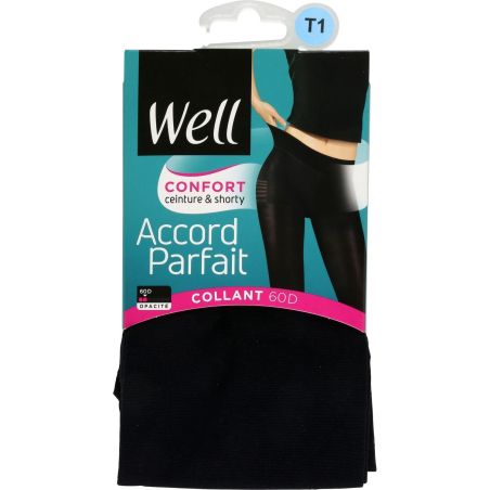 Well Collant Femme Noir Accord Parfait 60D T1 : La Paire