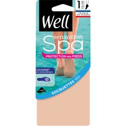 Well Socquettes Transparentes Coussinet Sensation Spa Protection Pieds 19D Beige Medium Taille Unique