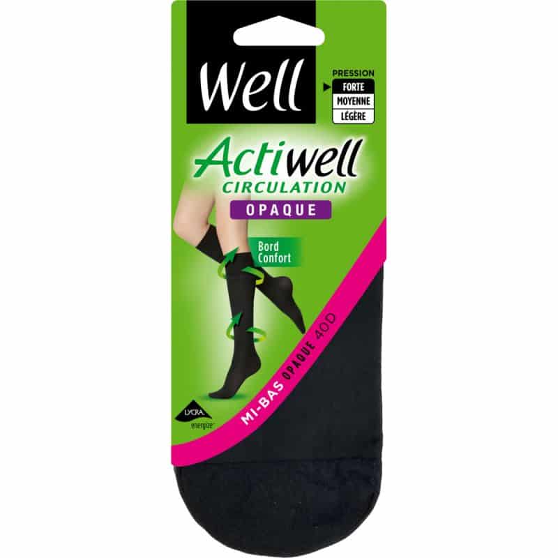 Well Mi-Bas Opaque Actiwell Circulation 40D Noir T36/38