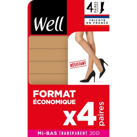 Well Mi-Bas Transparents 20D Beige Taille Unique