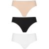 Well Trio Essentiel Micro Lot De 3 Slips Nude Noir Blanc 40/42