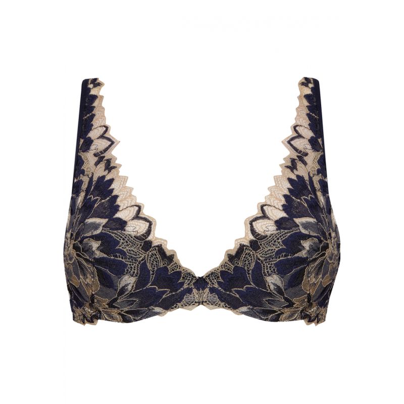 Well Soutien-Gorge Demi-Coques Dentellissime Bleu De Minuit / Nude 90D