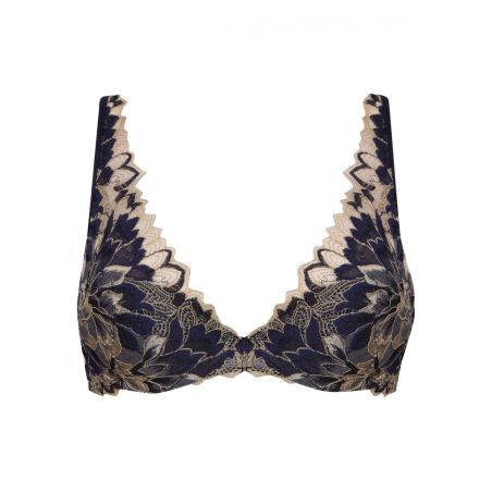 Well Soutien-Gorge Demi-Coques Dentellissime Bleu De Minuit / Nude 90D
