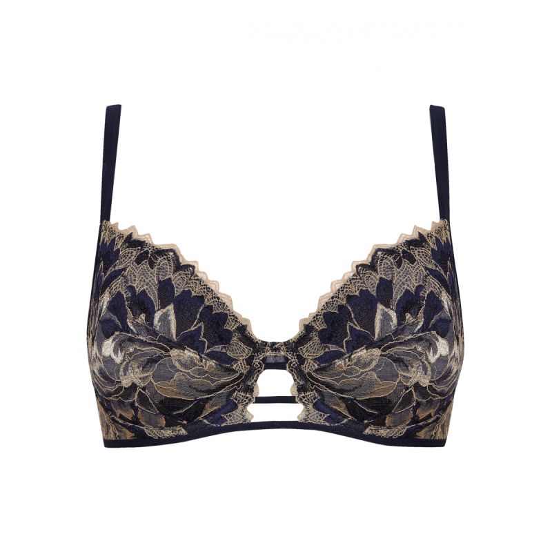 Well Soutien-Gorge À Armatures Dentellissime Bleu De Minuit / Nude 95B