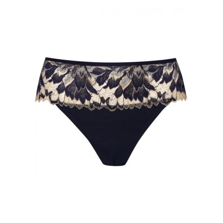 Well Slip Dentellissime Bleu De Minuit / Nude T38
