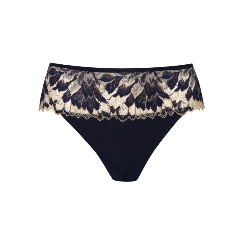 Well Slip Dentellissime Bleu De Minuit / Nude T46