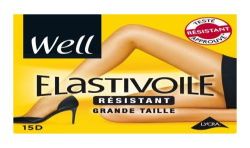 Well Collant Fin 1 Paire Unis Simple Invisible Satiné Pointe Renforcée Gousset Polyamide Elastivoile T5