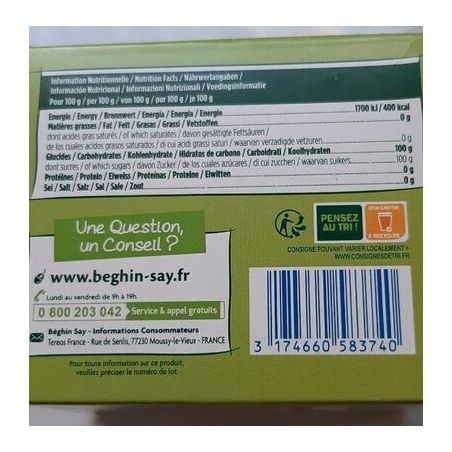 Beghin Say B.Say Bio Petit Morceaux 450G