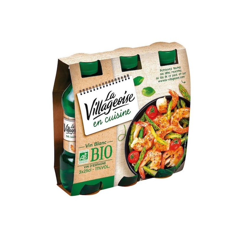 La Villageoise Vin D'Espagne Blanc Bio 3 X 25 Cl